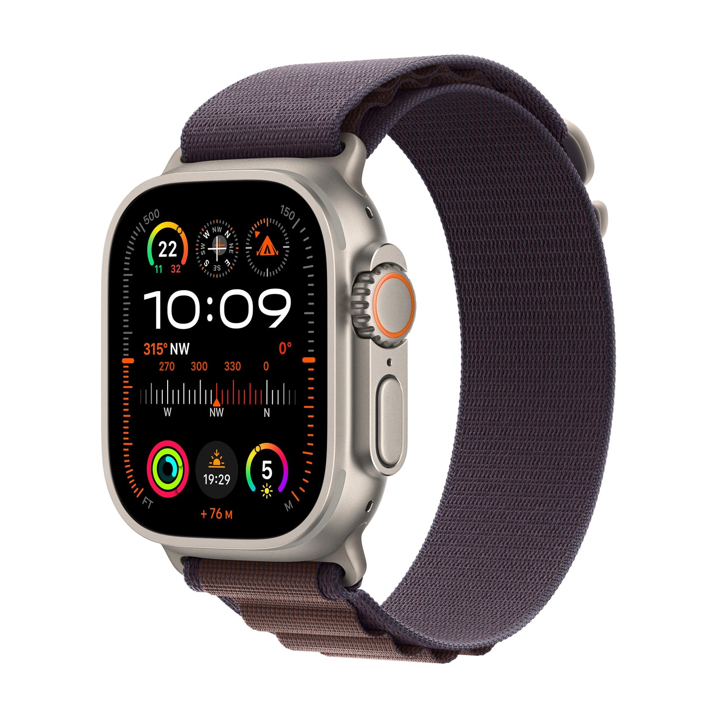Apple Watch Ultra 2 GPS + Cellular 49mm Titanium Case w/ Indigo Alpine Loop - Large