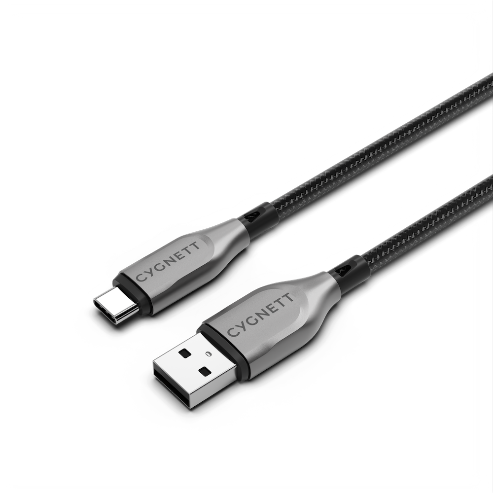 Cygnett Armoured USB-C To USB-A (USB 2.0) Cable - Black 3m