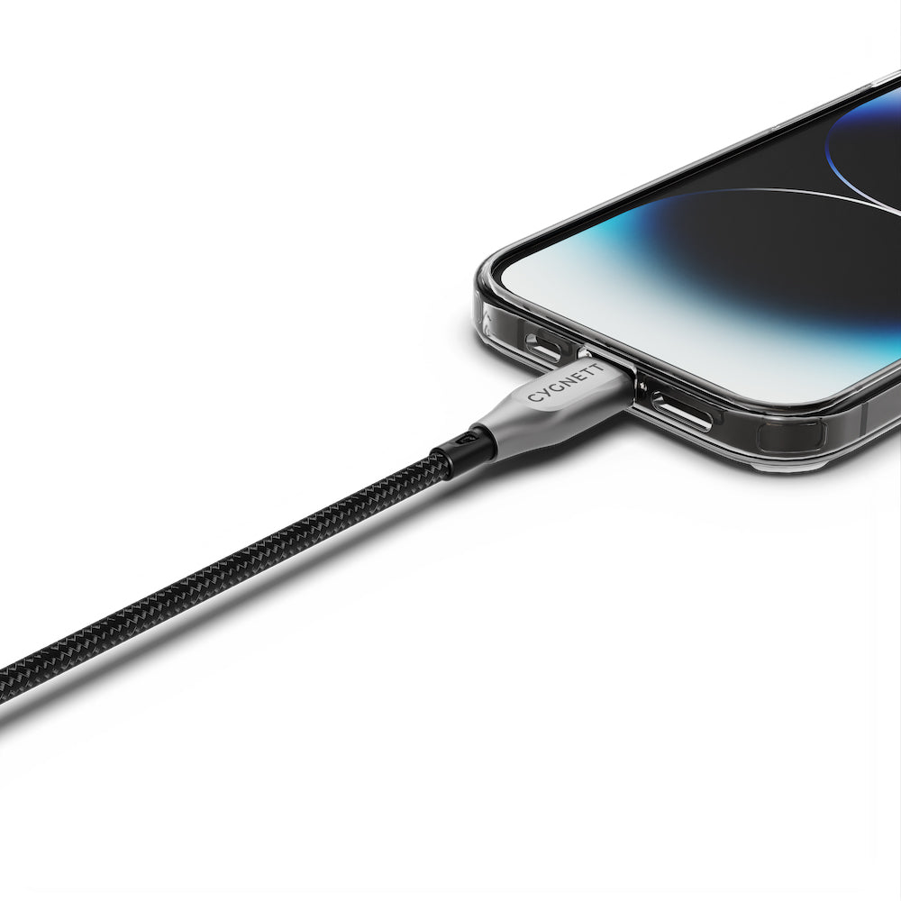 Cygnett Armoured Lightning To USB-A Cable - Black 3m