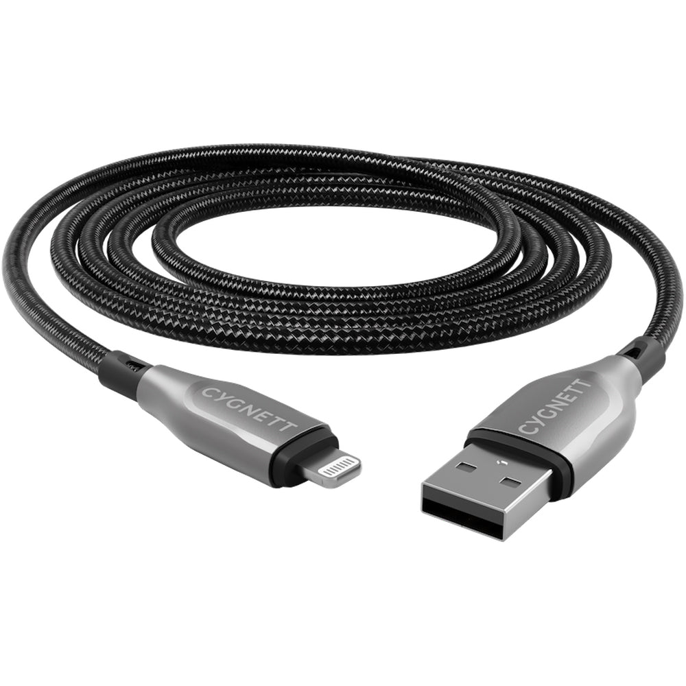 Cygnett Armoured Lightning To USB-A Cable - Black 3m