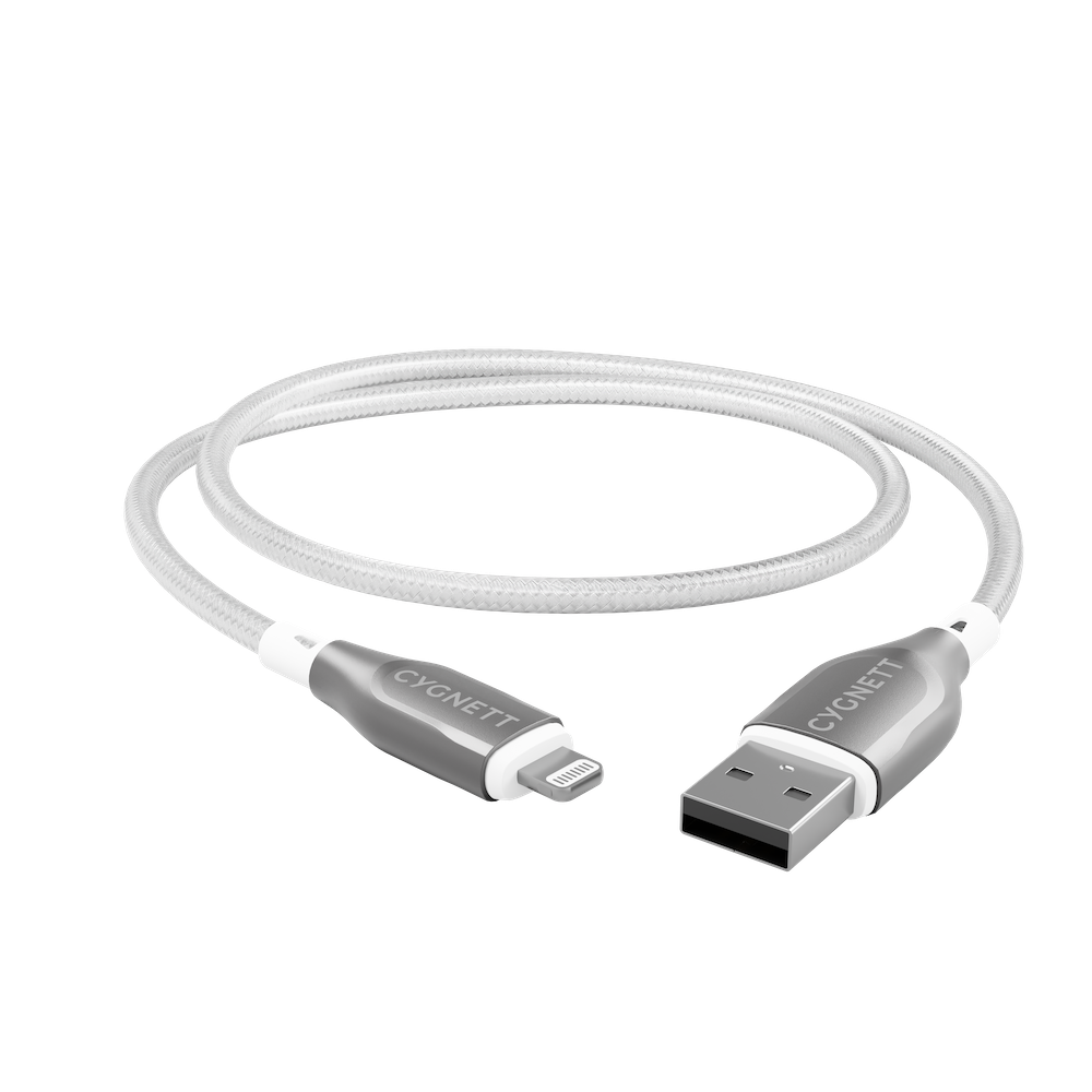 Cygnett Armoured Lightning To USB-A Cable - White 1m