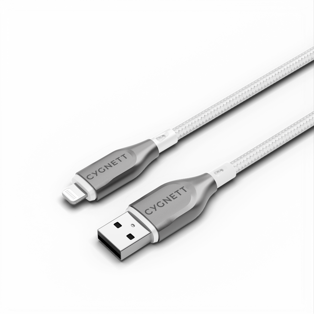 Cygnett Armoured Lightning To USB-A Cable - White 2m