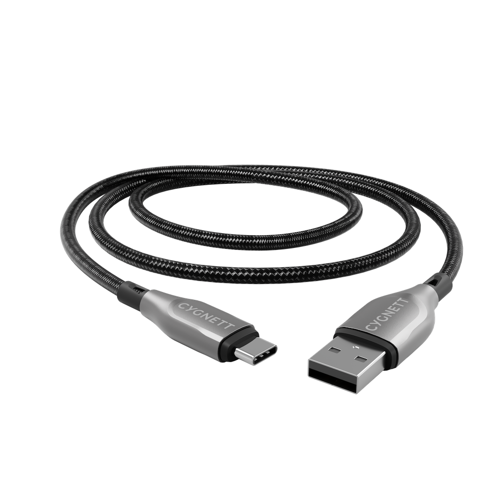 Cygnett Armoured USB-C To USB-A (USB 2.0) Cable - Black 2m