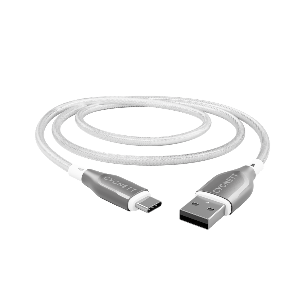 Cygnett Armoured USB-C To USB-A (USB 2.0) Cable - White 2m