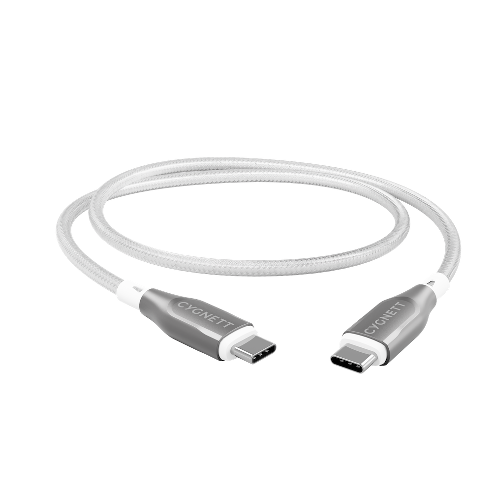 Cygnett Armoured USB-C To USB-C (USB 2.0) Cable - White 1m