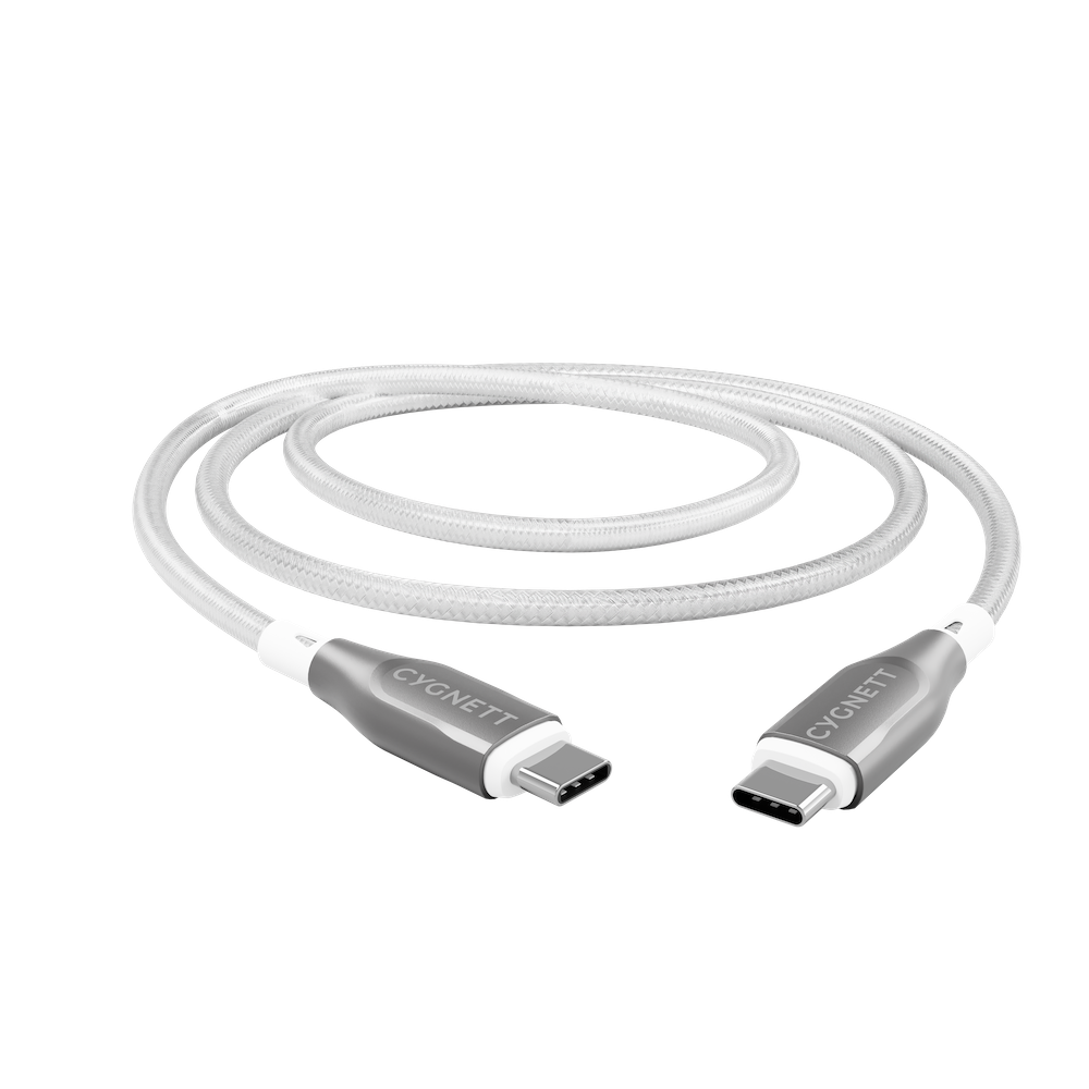 Cygnett Armoured USB-C To USB-C (USB 2.0) Cable - White 2m
