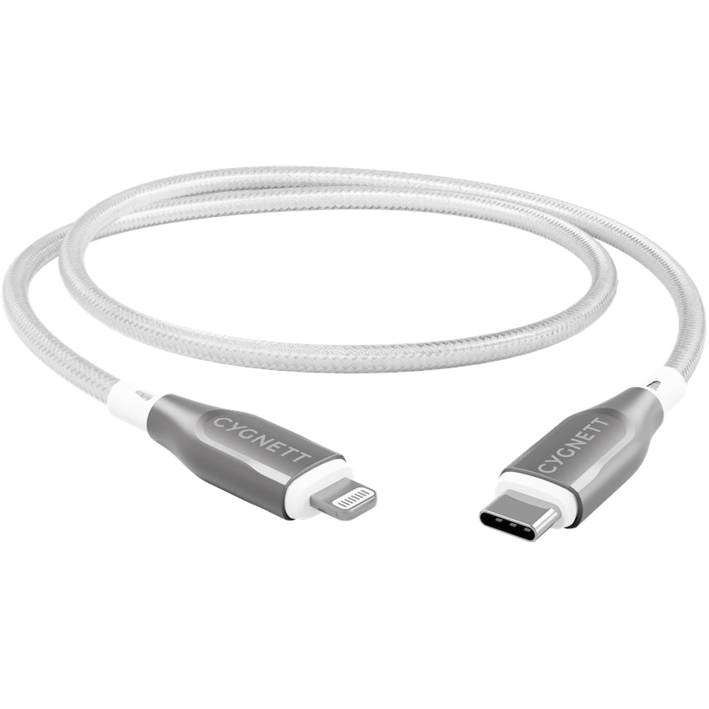 Cygnett Armoured Lightning To USB-C Cable - White 1m