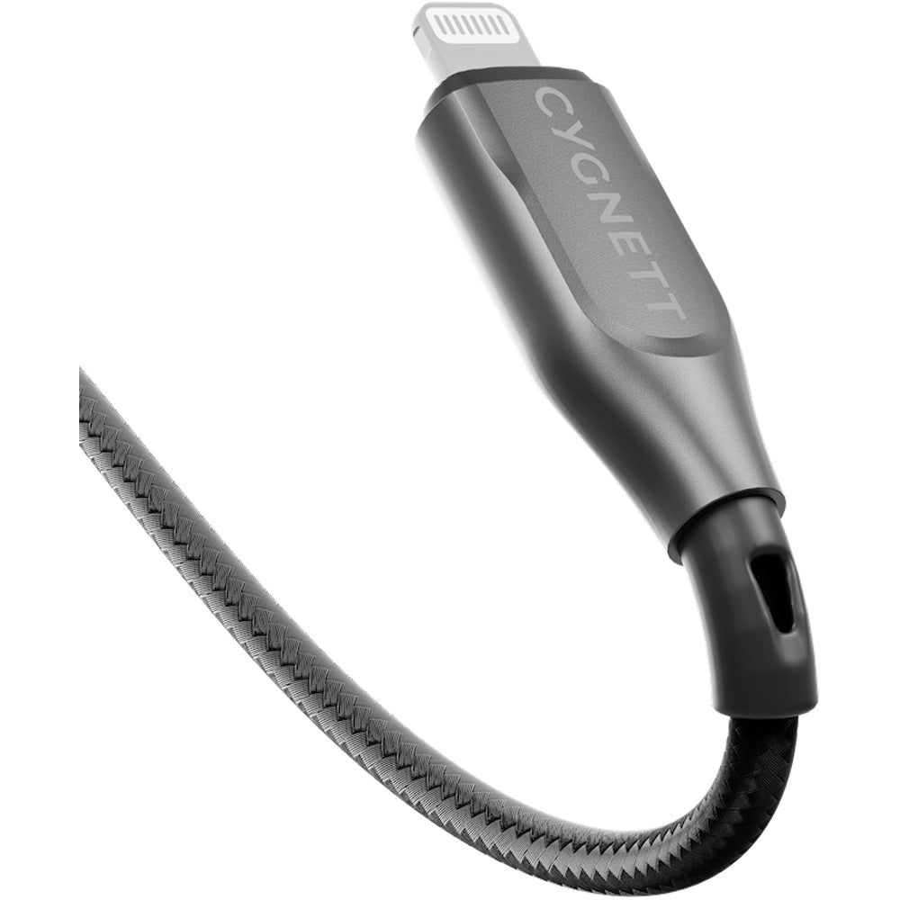Cygnett Armoured Lightning To USB-C Cable - Black 1m