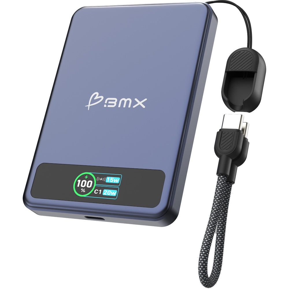 BMX 5000 mAh Magnetic Solid State Power Bank Blue