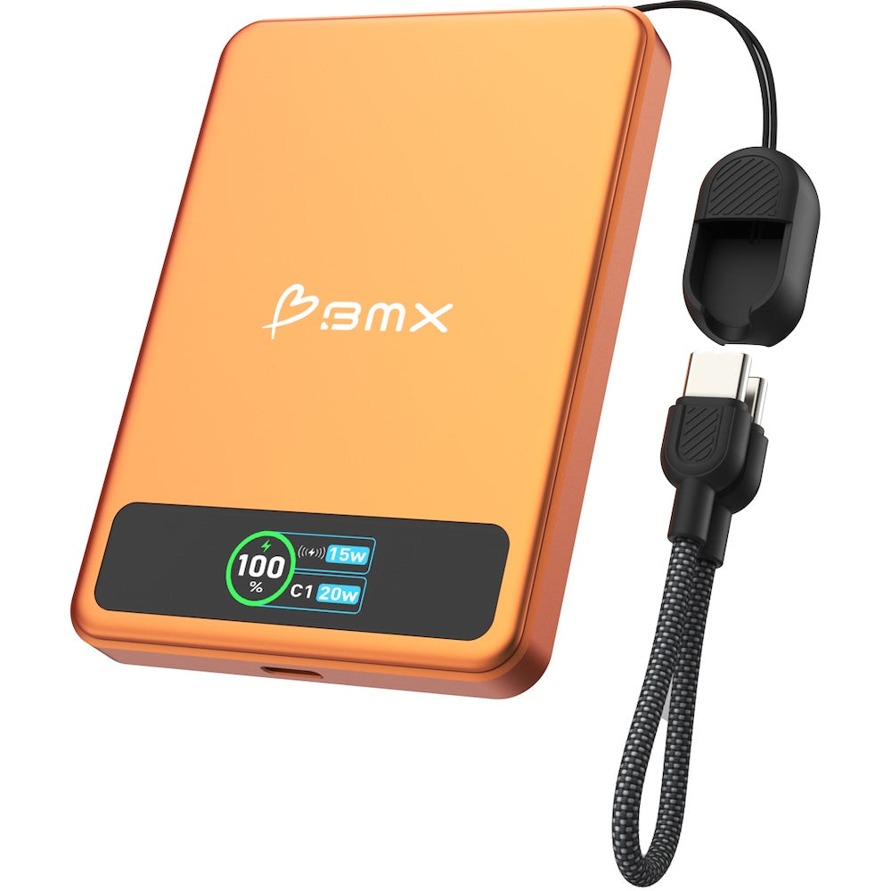 BMX 5000 mAh Magnetic Solid State Power Bank - Orange
