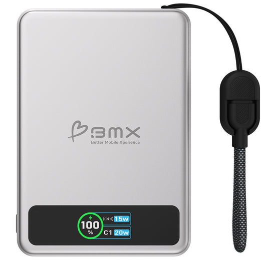 BMX 5000 mAh Magnetic Solid State Power Bank Silver