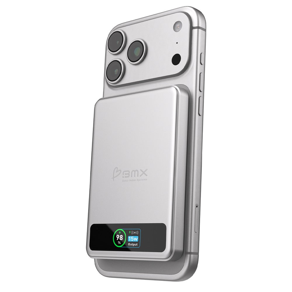 BMX 5000 mAh Magnetic Solid State Power Bank Silver