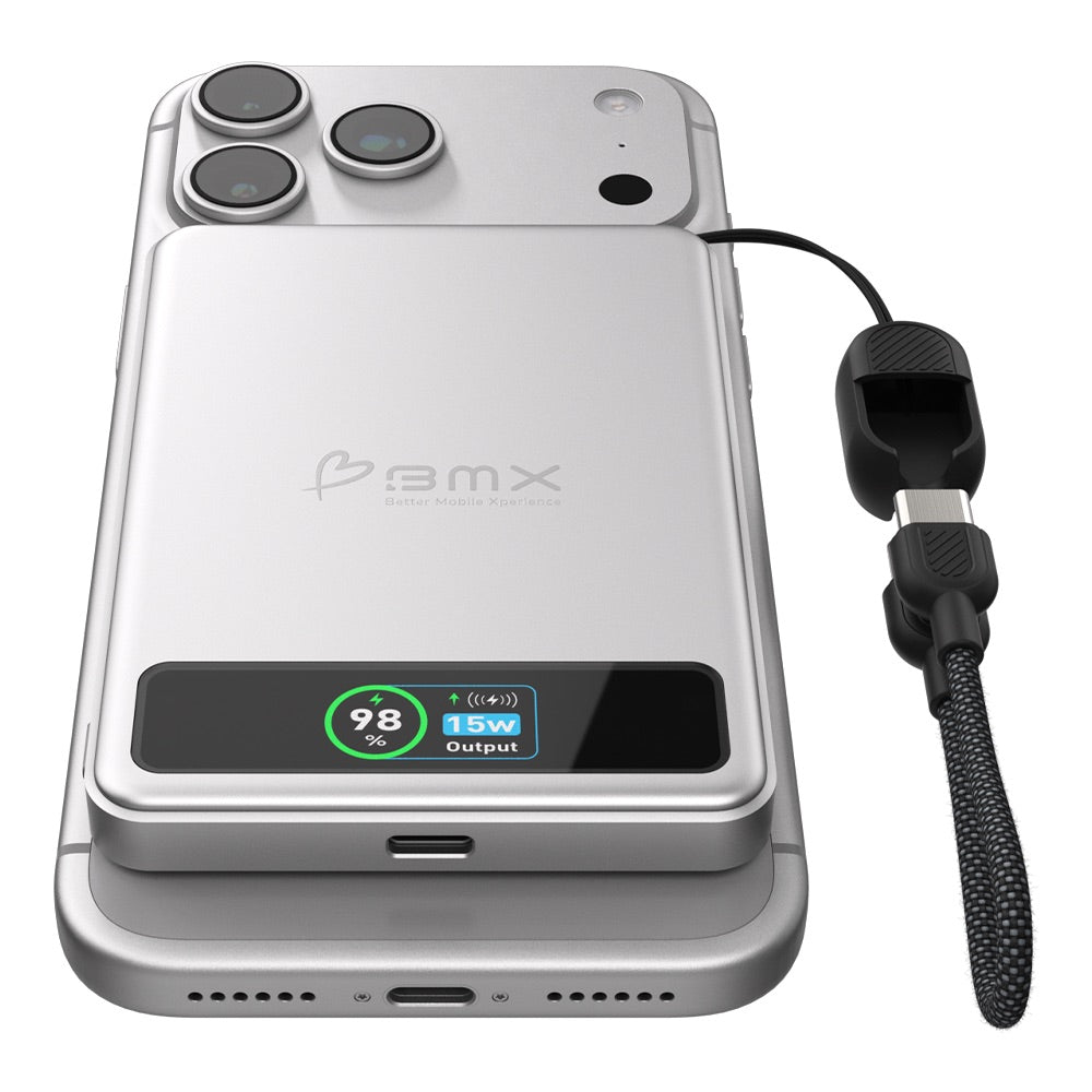 BMX 5000 mAh Magnetic Solid State Power Bank Silver