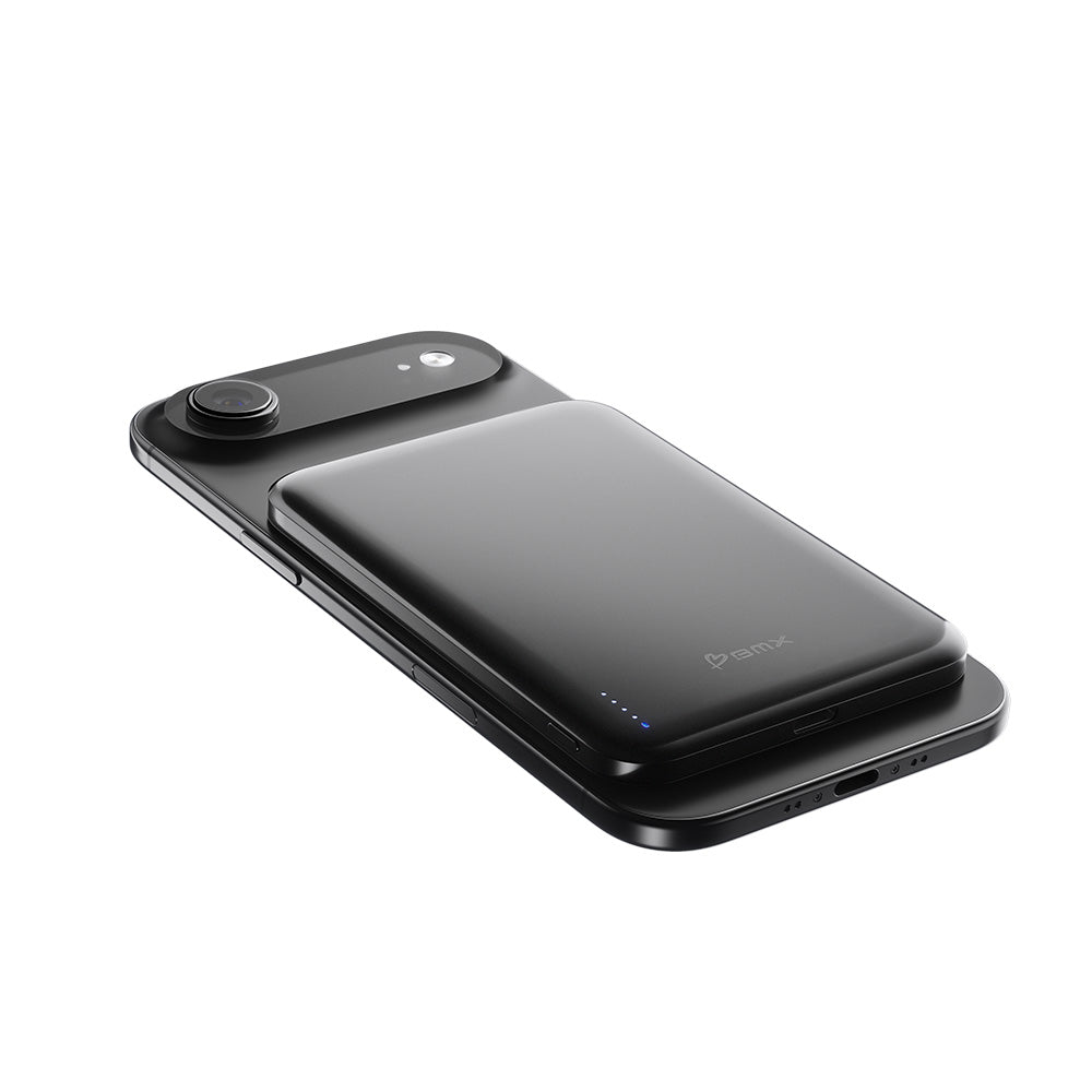 BMX SolidSafe Air 5000mAh Solid-State Qi2 Magnetic Power Bank Black