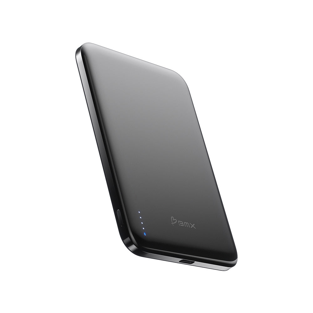 BMX SolidSafe Air 5000mAh Solid-State Qi2 Magnetic Power Bank Black