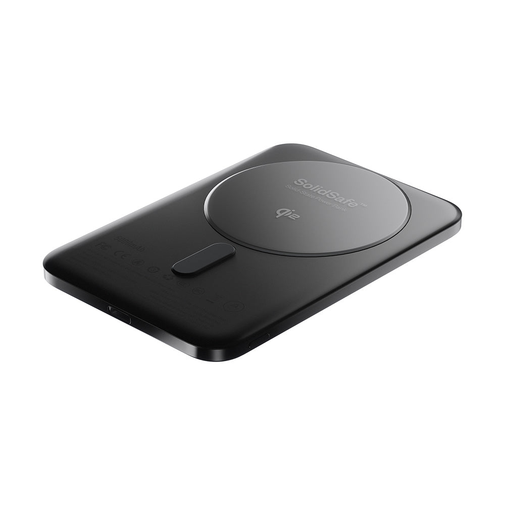 BMX SolidSafe Air 5000mAh Solid-State Qi2 Magnetic Power Bank Black