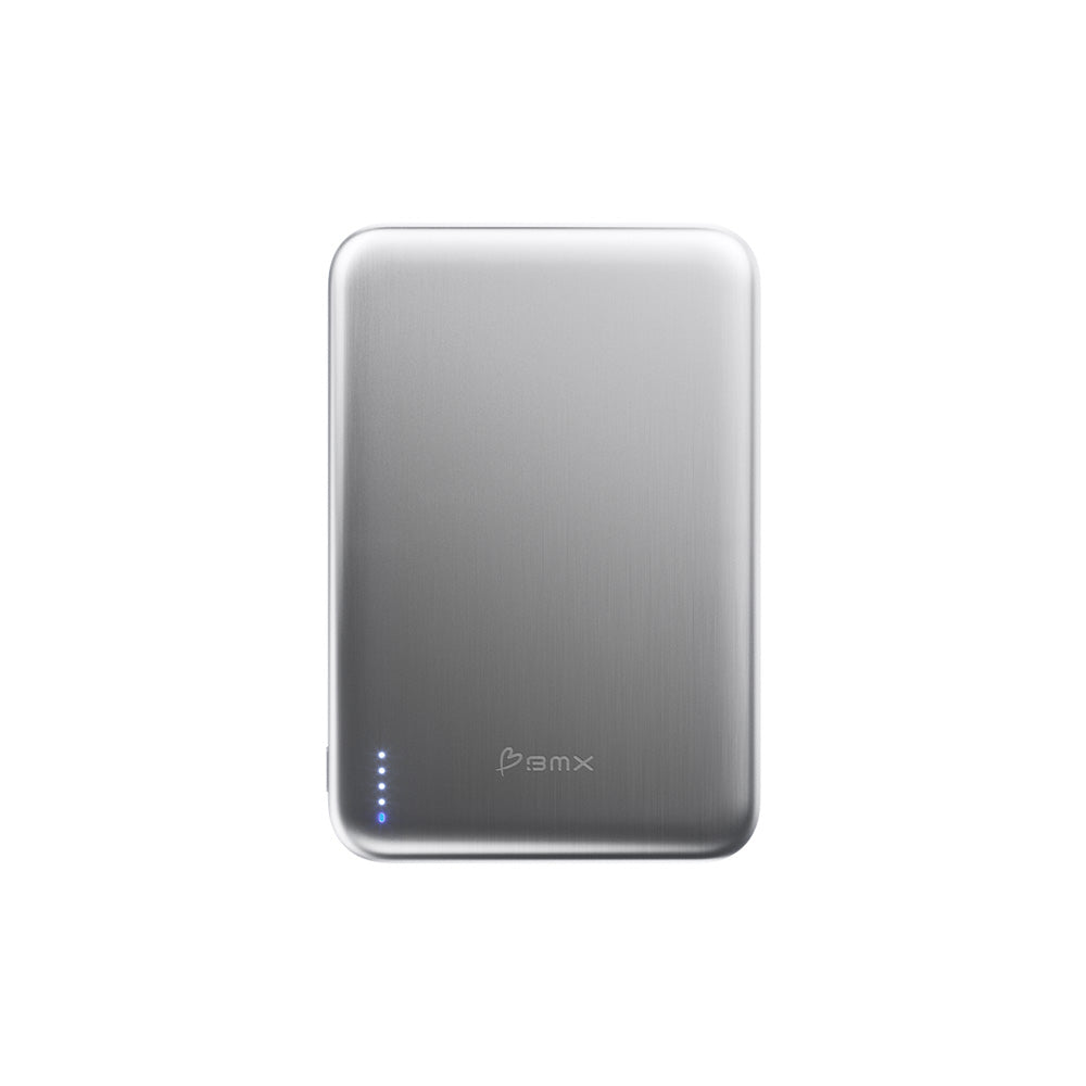 BMX SolidSafe Air 5000mAh Solid-State Qi2 Magnetic Power Bank Silver