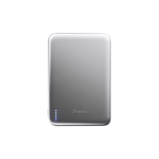 BMX SolidSafe Air 5000mAh Solid-State Qi2 Magnetic Power Bank Silver