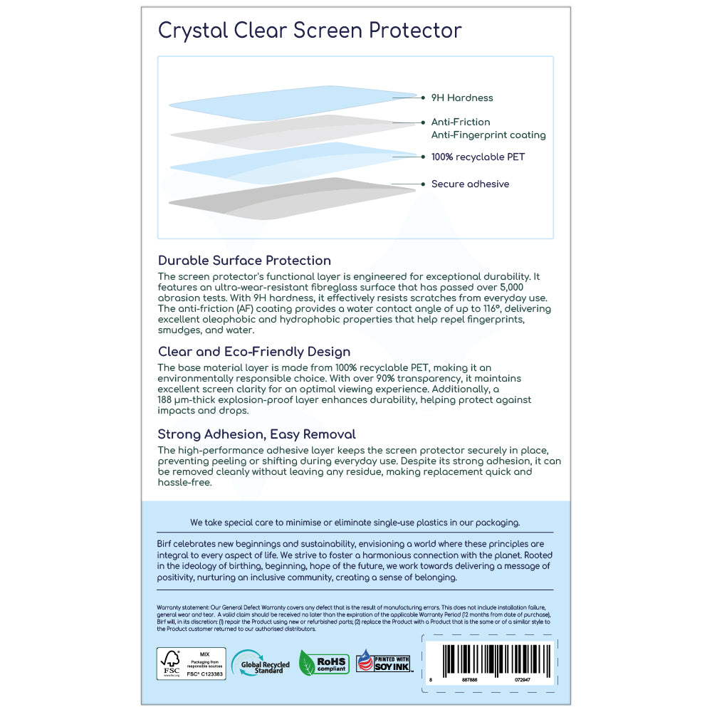Birf Crystal Clear Screen Protector iPhone 18 Pro Max