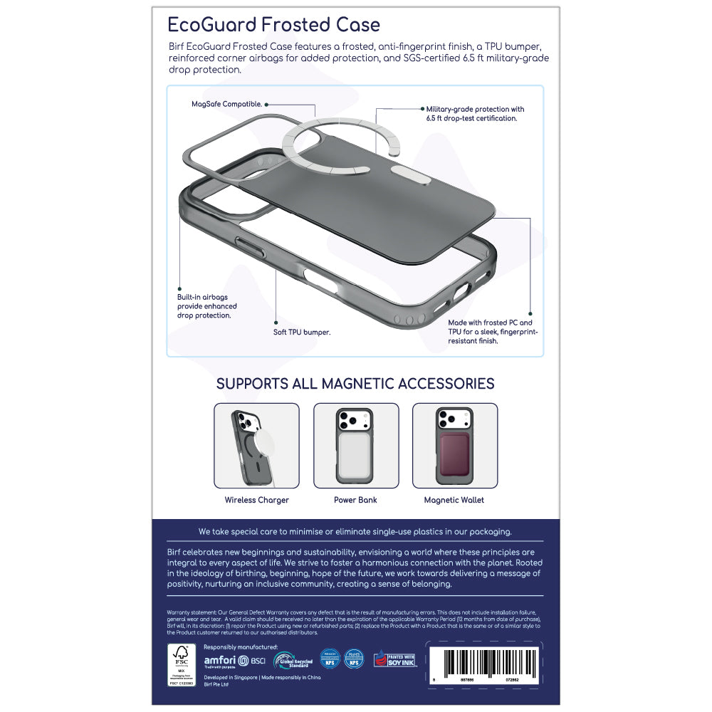 Birf EcoGuard Frosted Case iPhone 18 Pro Max Black