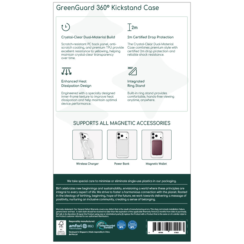 Birf GreenGuard 360° Kickstand Case iPhone 18 Pro Max