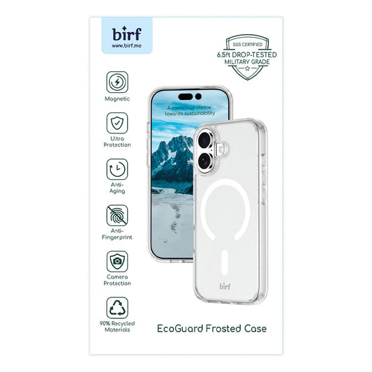 Birf Magsafe EcoGuard Frosted Case for iPhone 17 Clear