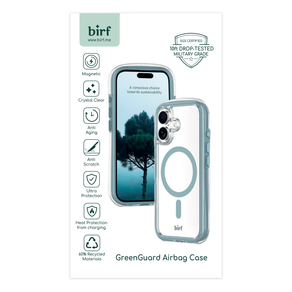 Birf iPhone 16 Plus GreenGuard Airbag Lake Green Case