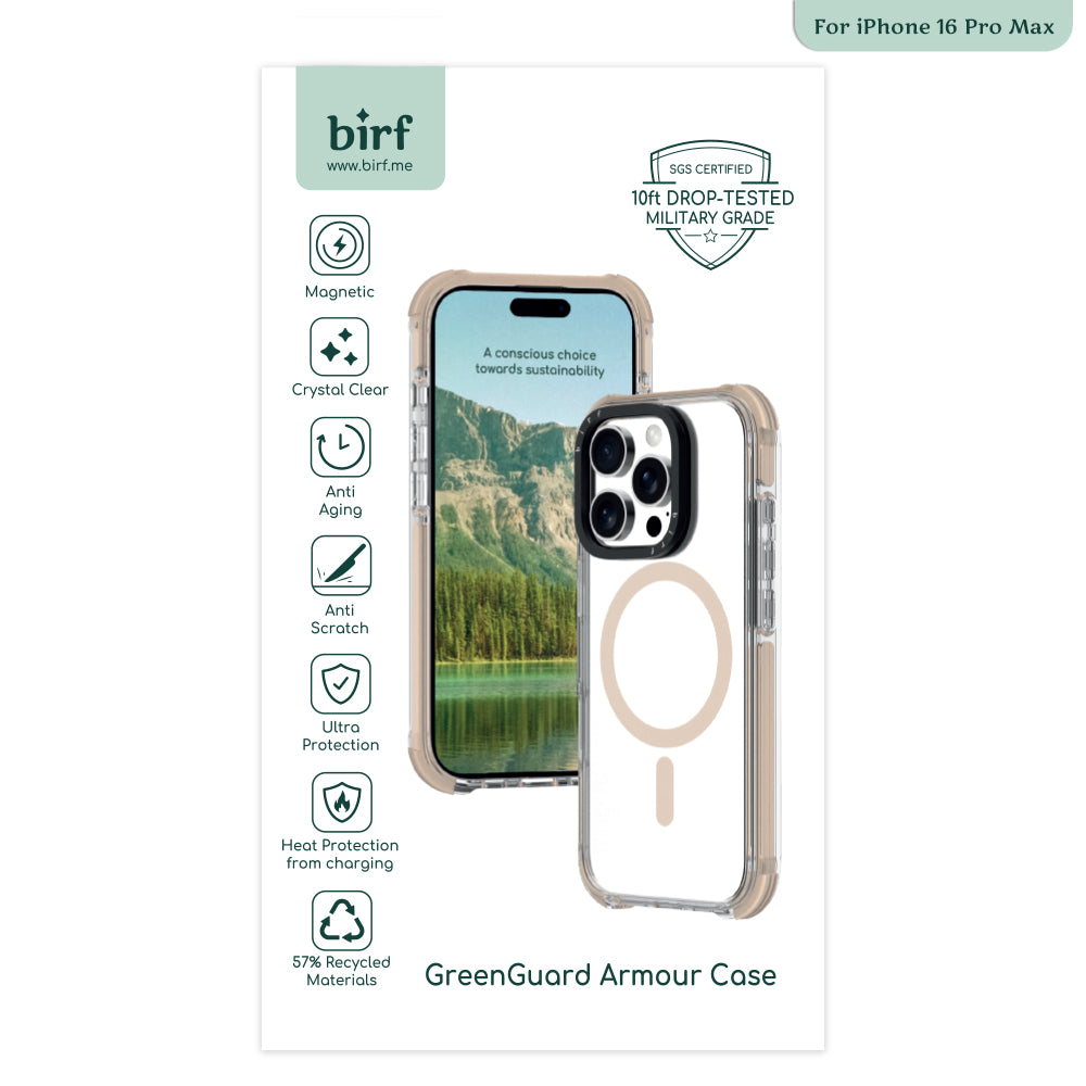 Birf iPhone 16 Pro Max GreenGuard Armour Gold Case