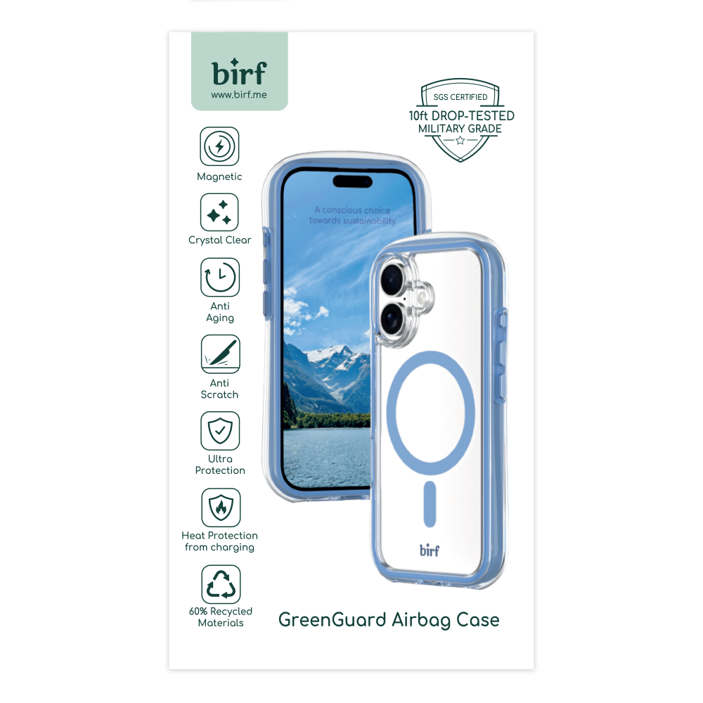 Birf iPhone 16 GreenGuard Airbag Sky Blue Case
