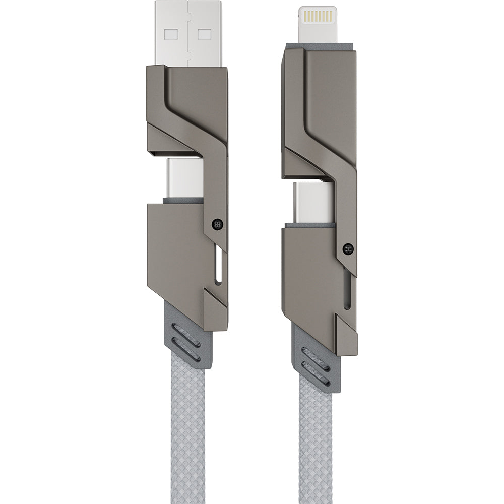 Sunshine 4-in-1 60W Zinc Alloy Fast Charge Cable 1m - Titanium