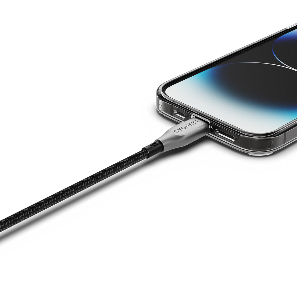 Cygnett Armoured Lightning To USB-A Cable - Black 50cm