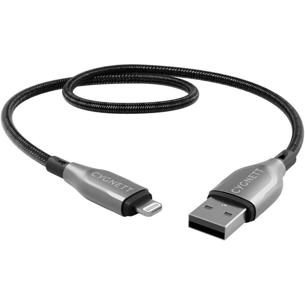 Cygnett Armoured Lightning To USB-A Cable - Black 50cm