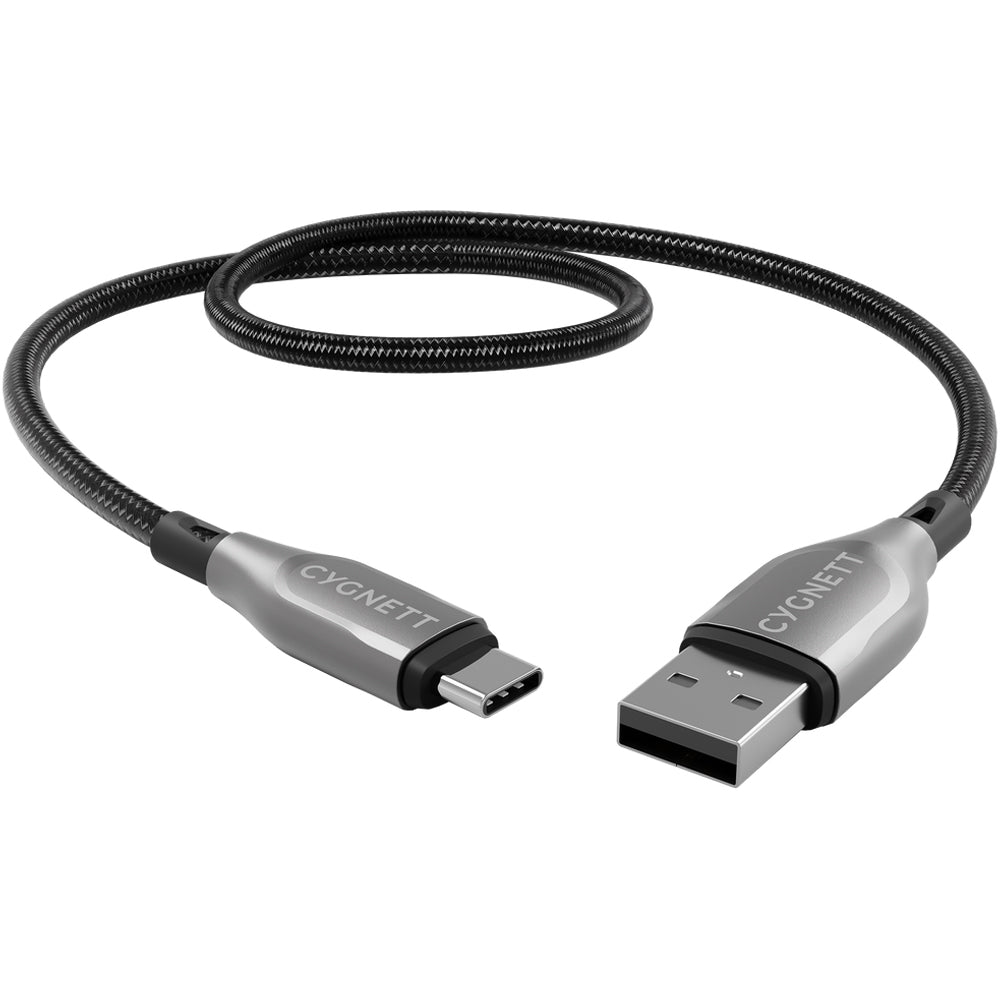 Cygnett Armoured USB-C To USB-A (USB 2.0) Cable - Black 50cm
