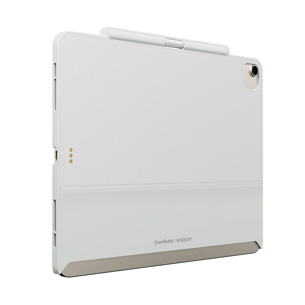 MagEasy CoverBuddy for 13-inch iPad Air (M2/M3/M4) / iPad Pro(1st/2nd/3rd/4th Gen) Leather White