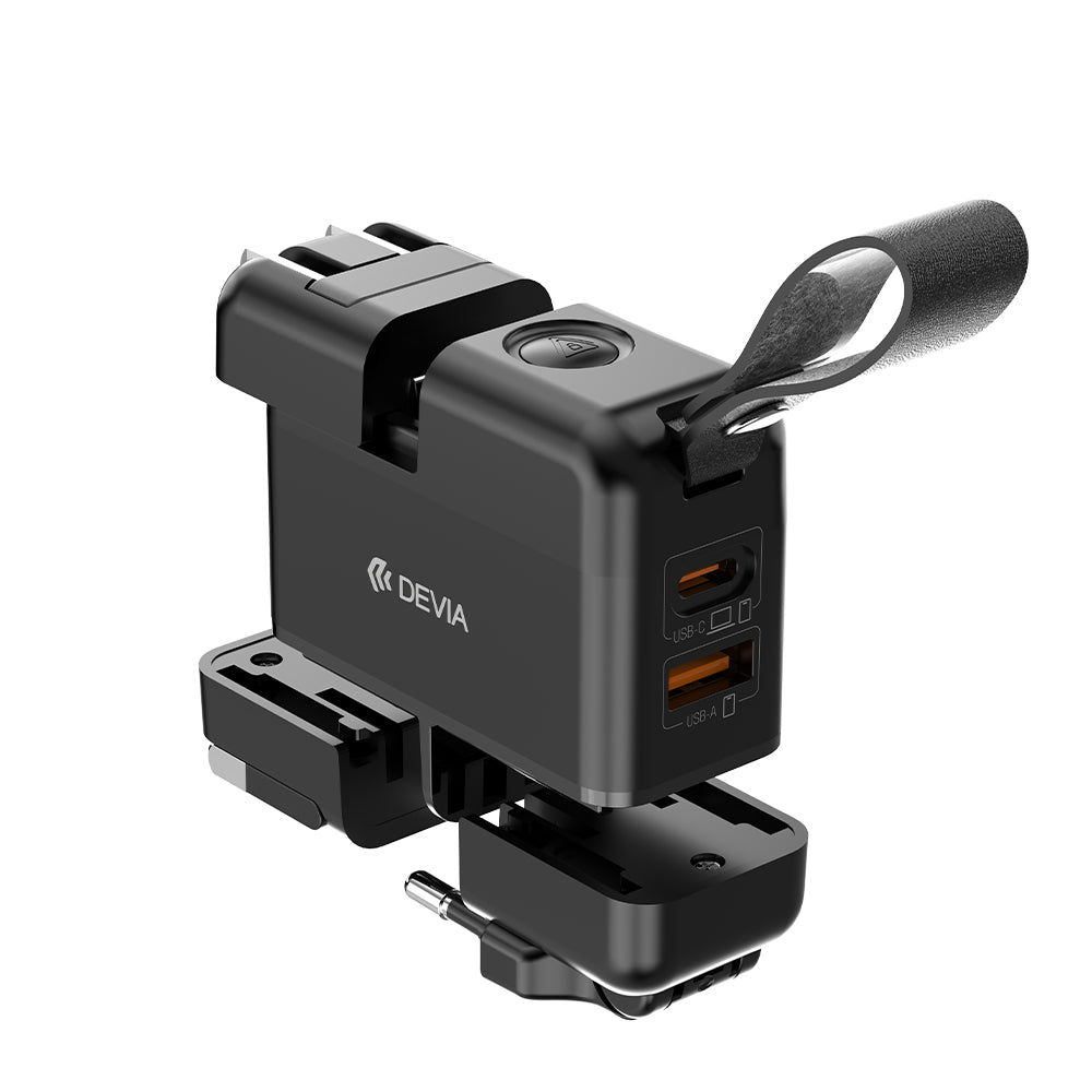 DEVIA 45W PD+QC GaN Travel Adapter Black