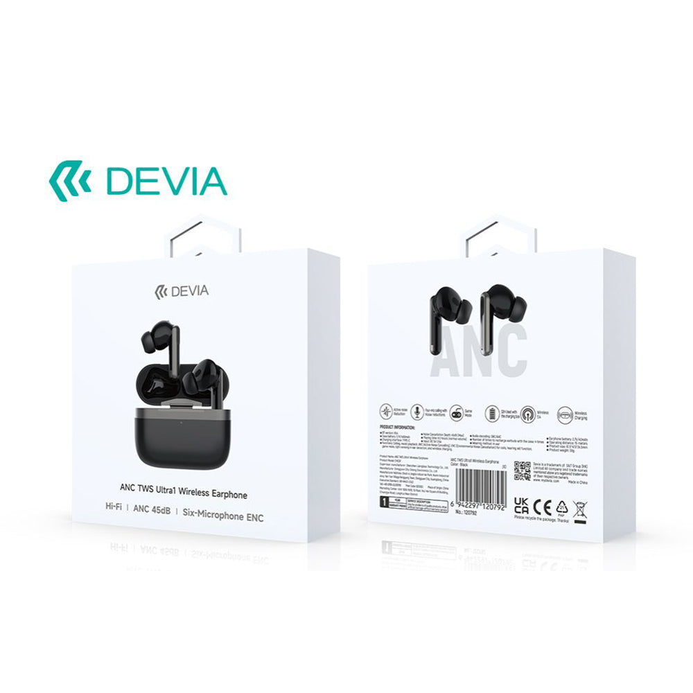 DEVIA ANC TWS Ultra1 Wireless Earphone EM031 - Black