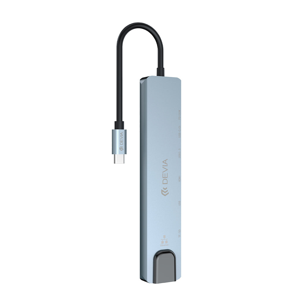 Devia Pro1 8-in-1 USB-C Hub - Gray