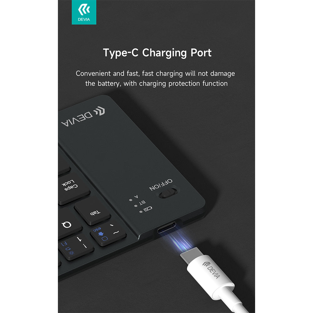 DEVIA Lingo Series Foldable Wireless Keyboard EL193 - Gray