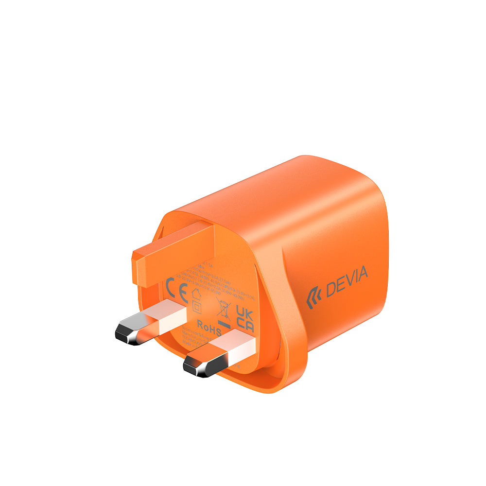 DEVIA Ultra6 PD40W Dynamic GaN Charger 60W Max Cosmic Orange