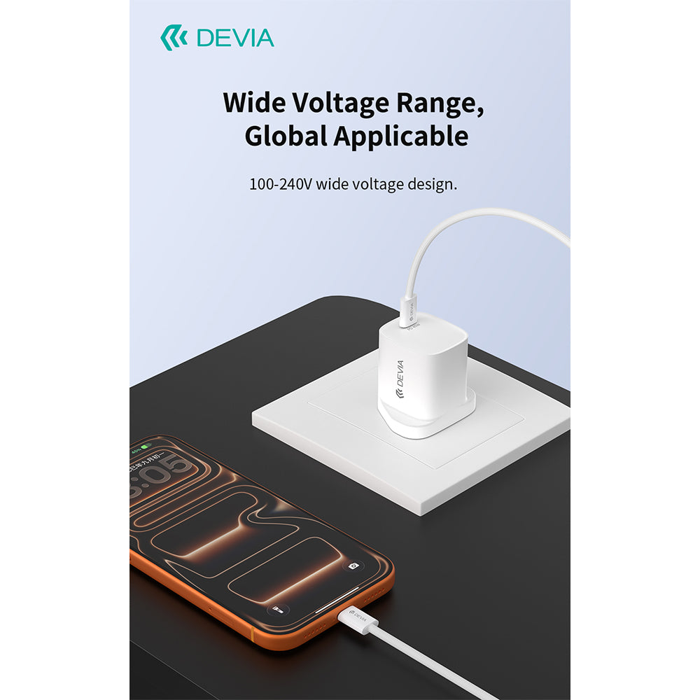 DEVIA Ultra6 PD40W Dynamic GaN Charger 60W Max Cosmic Orange