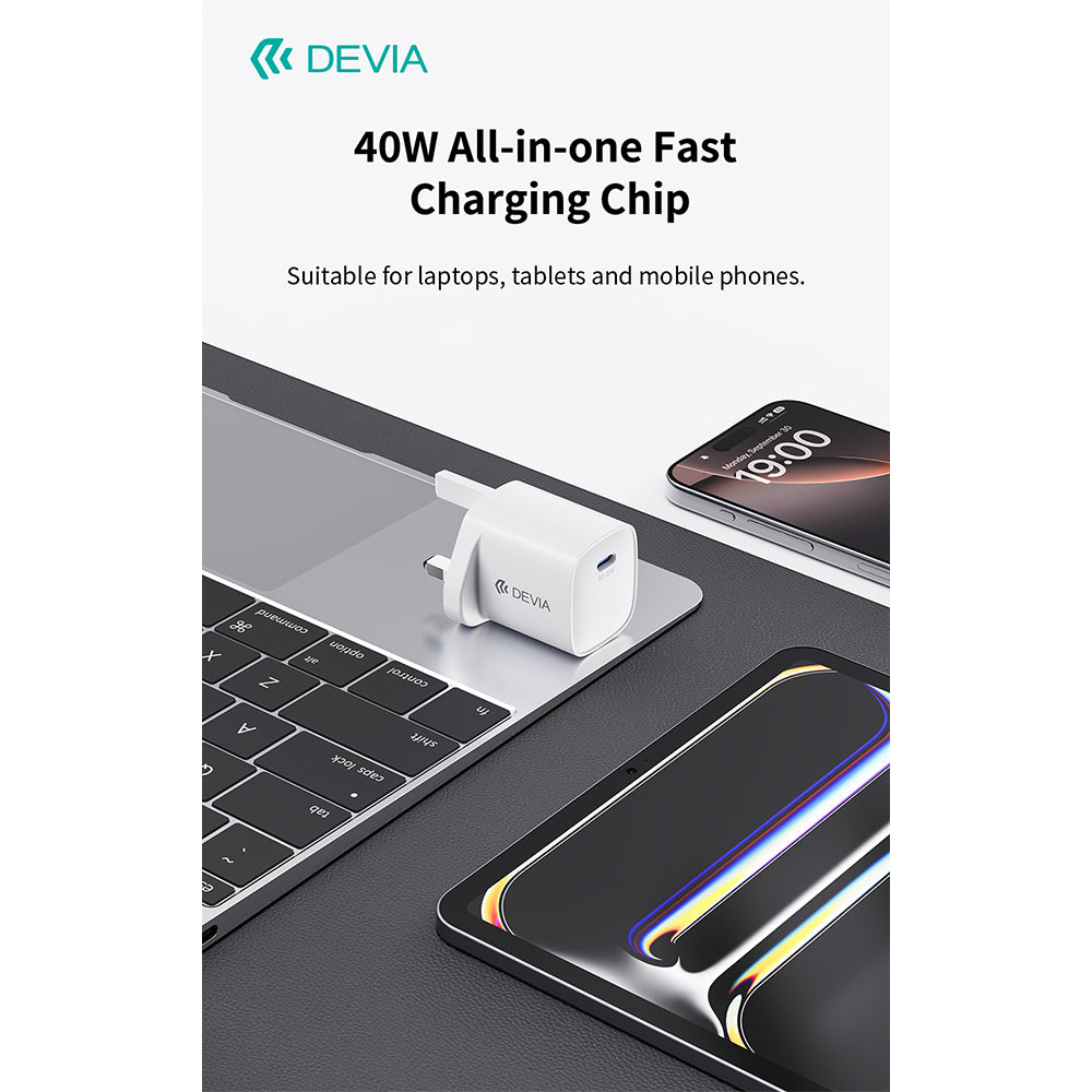 DEVIA Ultra6 PD40W Dynamic GaN Charger 60W Max White