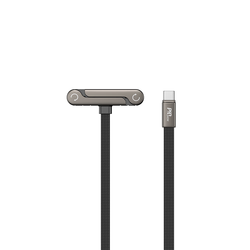 DEVIA Ultra6 USB-C to C 240W Phone Stand Fast Charging Cable 1.2m Black