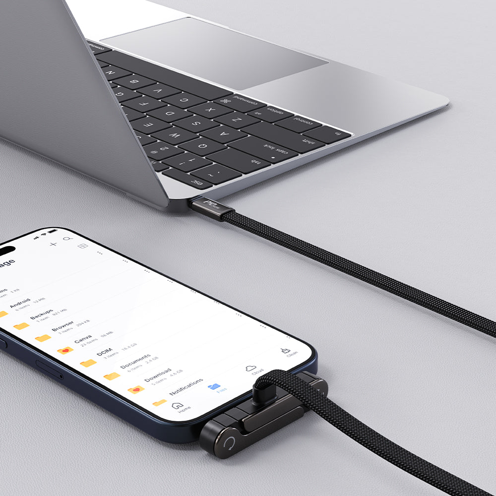 DEVIA Ultra6 USB-C to C 240W Phone Stand Fast Charging Cable 1.2m Black