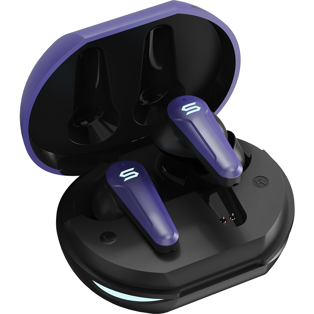 SOUL EMOTION PLAY Active Noise Cancelling Gaming Earbuds with LED - Purple