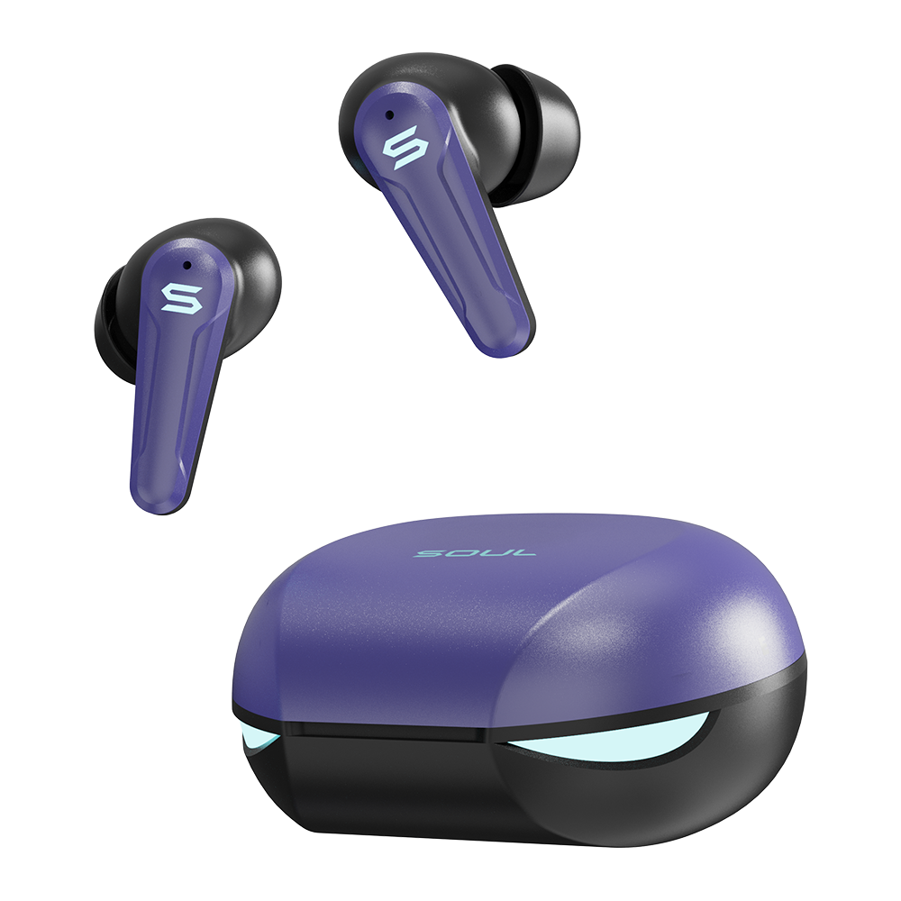 SOUL EMOTION PLAY Active Noise Cancelling Gaming Earbuds with LED - Purple