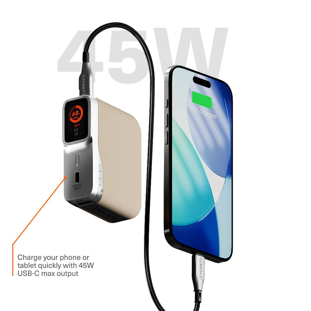 Cygnett Encore 10k mAh Power Bank - Ivory