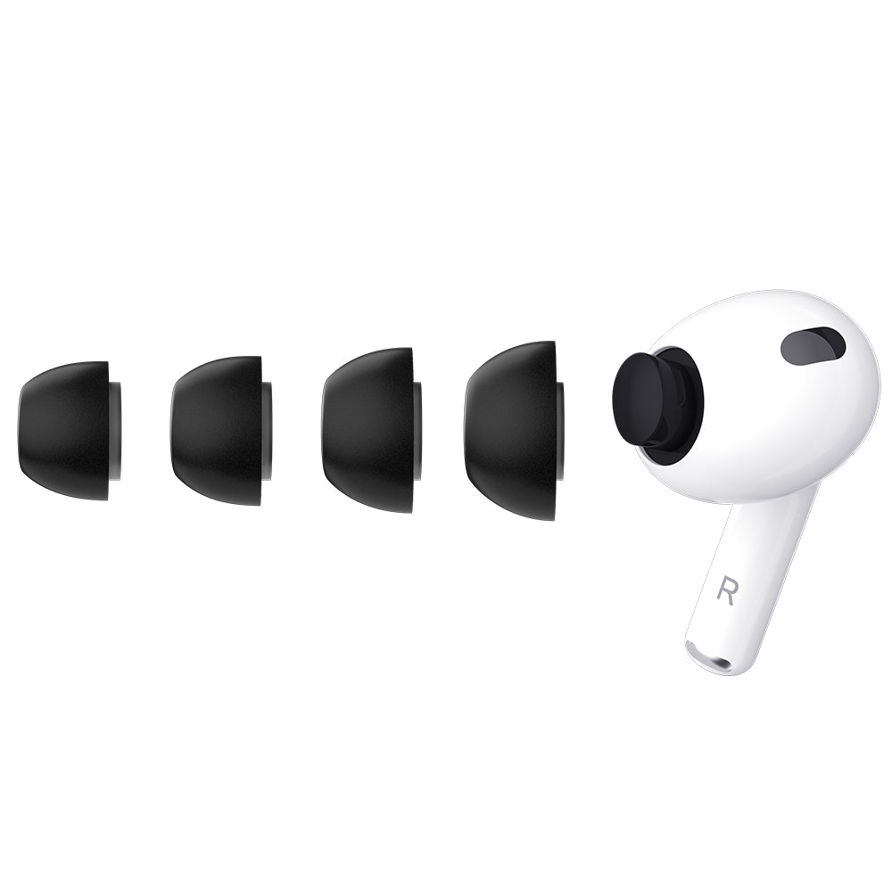 KeyBudz Hyperfoam Comfort Series Memory Foam Tips for AirPods Pro 3 - Black (All Sizes)