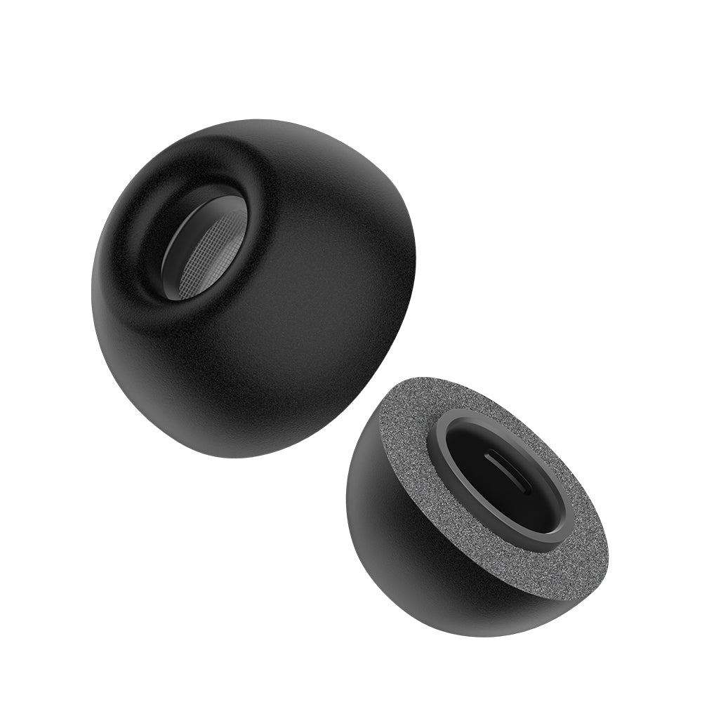 KeyBudz Hyperfoam Comfort Series Memory Foam Tips for AirPods Pro 3 - Black (All Sizes)
