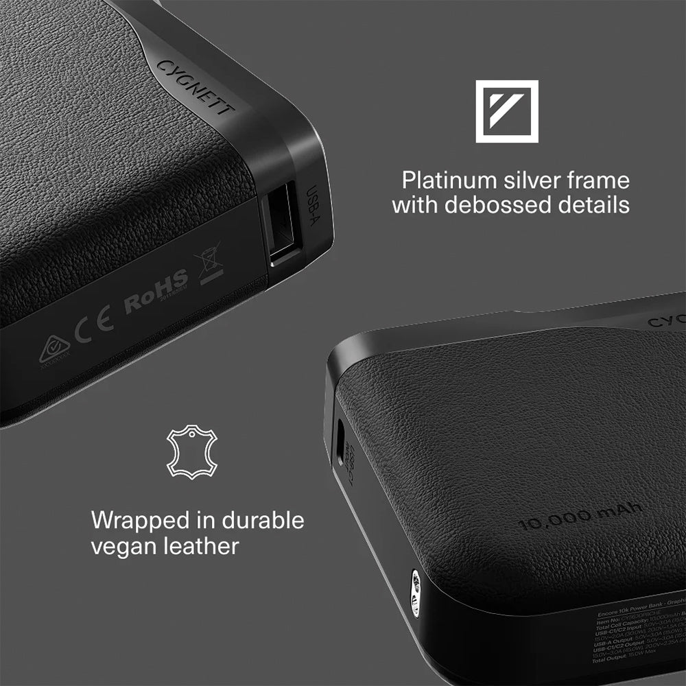 Cygnett Encore 10k mAh Power Bank - Graphite