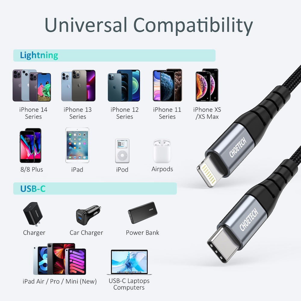 Choetech MFi USB-C to Lightning Cable